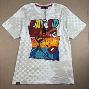 Contender Shirt Mens L White Faded Comic Pop Art‎ Graphic Tee Urban Streetwear